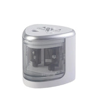 HKM-788819 Electric Battery Operated Double Hole Pencil Sharpener for 6-12mm Pencils in Pink, Blue, and White