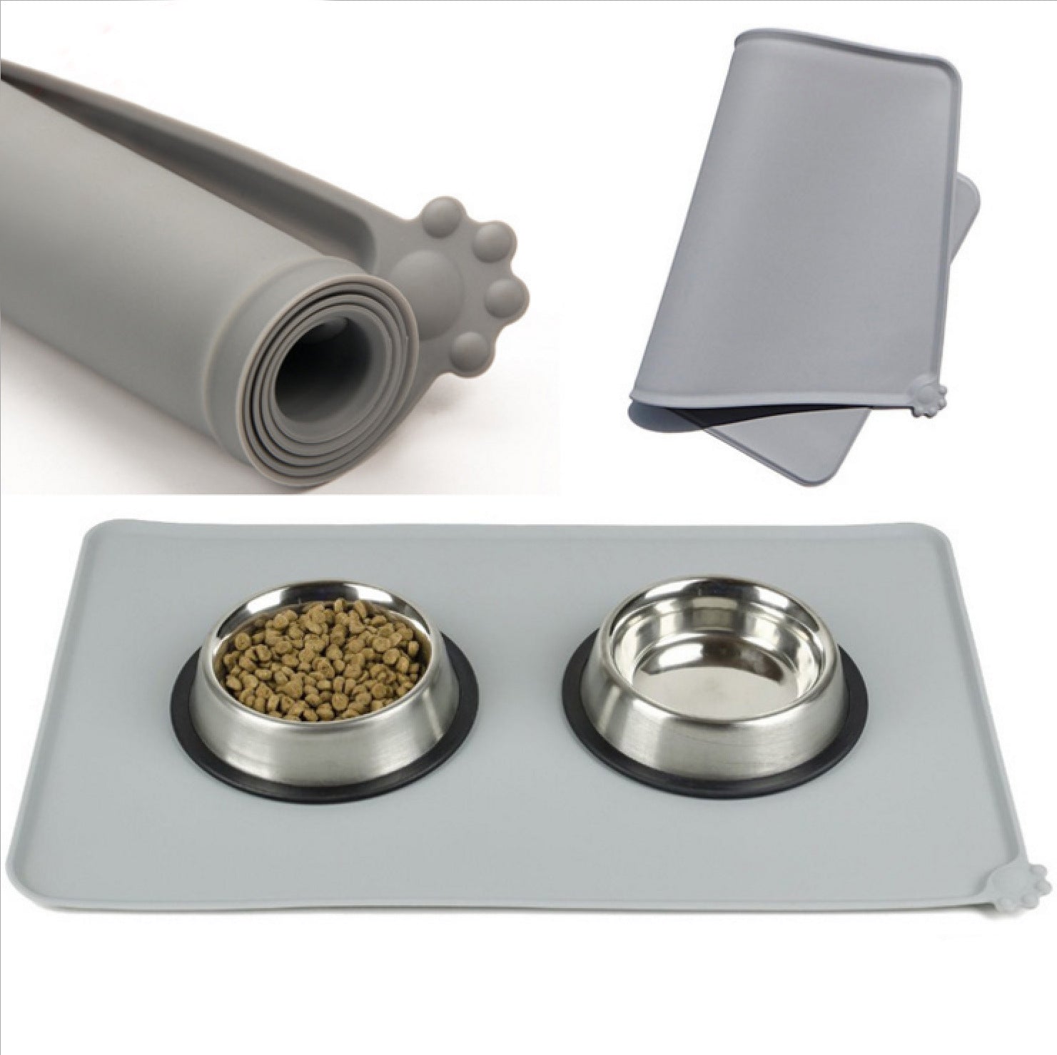 HKM-7888445 Waterproof Silicone Pet Feeding Mat for Dogs and Cats, Non-Slip Design, Easy to Clean