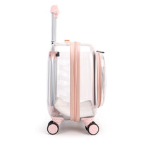 HKM-7888829 Transparent Portable Outdoor Trolley Case for Dogs and Cats - Solid Color Options Available
