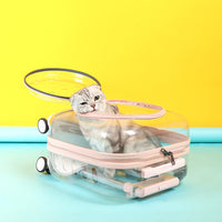 HKM-7888829 Transparent Portable Outdoor Trolley Case for Dogs and Cats - Solid Color Options Available