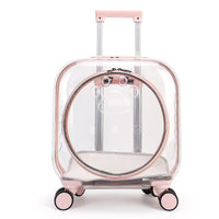 HKM-7888829 Transparent Portable Outdoor Trolley Case for Dogs and Cats - Solid Color Options Available
