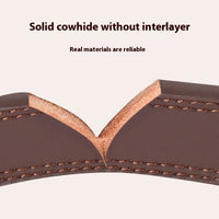 HKM-7889213 Medium Bell Anti-Lost Leather Pet Collar in Brown, Black, Green, and Pink