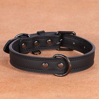 HKM-7889213 Medium Bell Anti-Lost Leather Pet Collar in Brown, Black, Green, and Pink