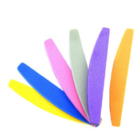 HKM-789011 Sponge Rubbing Waterproof Nail File Double-Sided Half-Moon Manicure Tool