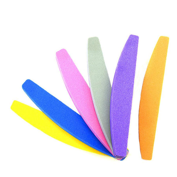 HKM-789011 Sponge Rubbing Waterproof Nail File Double-Sided Half-Moon Manicure Tool
