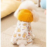 HKM-7891133 Quilted Cotton Dog Jumpsuit with Sherpa Hood for Winter Warmth and Comfort