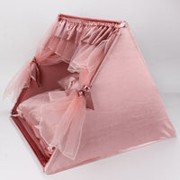 HKM-7891389 Universal Pet Tent - Semi-Enclosed Cat Litter Kennel in Dark Pink, Turmeric, Gray - 50x50x50 cm