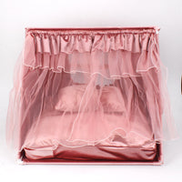 HKM-7891389 Universal Pet Tent - Semi-Enclosed Cat Litter Kennel in Dark Pink, Turmeric, Gray - 50x50x50 cm