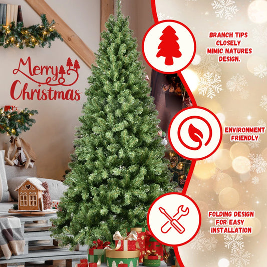 HKM-789139 Faux Pine LED Christmas Tree - Easy Assembly for Indoor & Outdoor Holiday Decor
