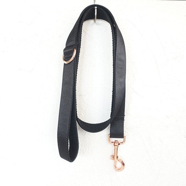 HKM-7892157 Portable Polyester Leash with Alloy Buckle - Adjustable Sizes XS to XL, Black Color