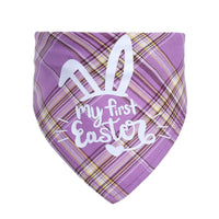 HKM-7892925 Easter Bunny Cotton Triangle Towel for Pets - Adjustable Neck Size 20-42cm