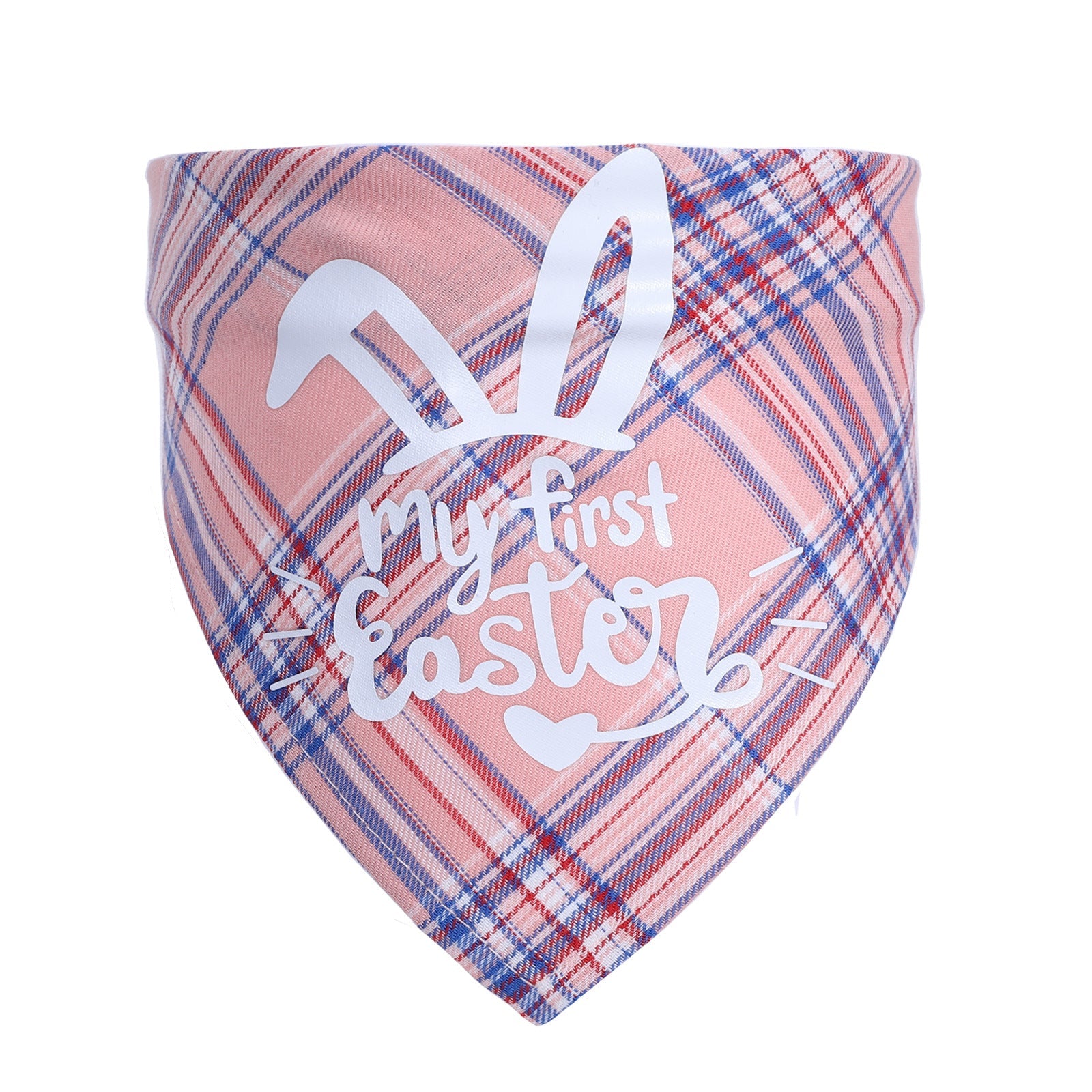 HKM-7892925 Easter Bunny Cotton Triangle Towel for Pets - Adjustable Neck Size 20-42cm