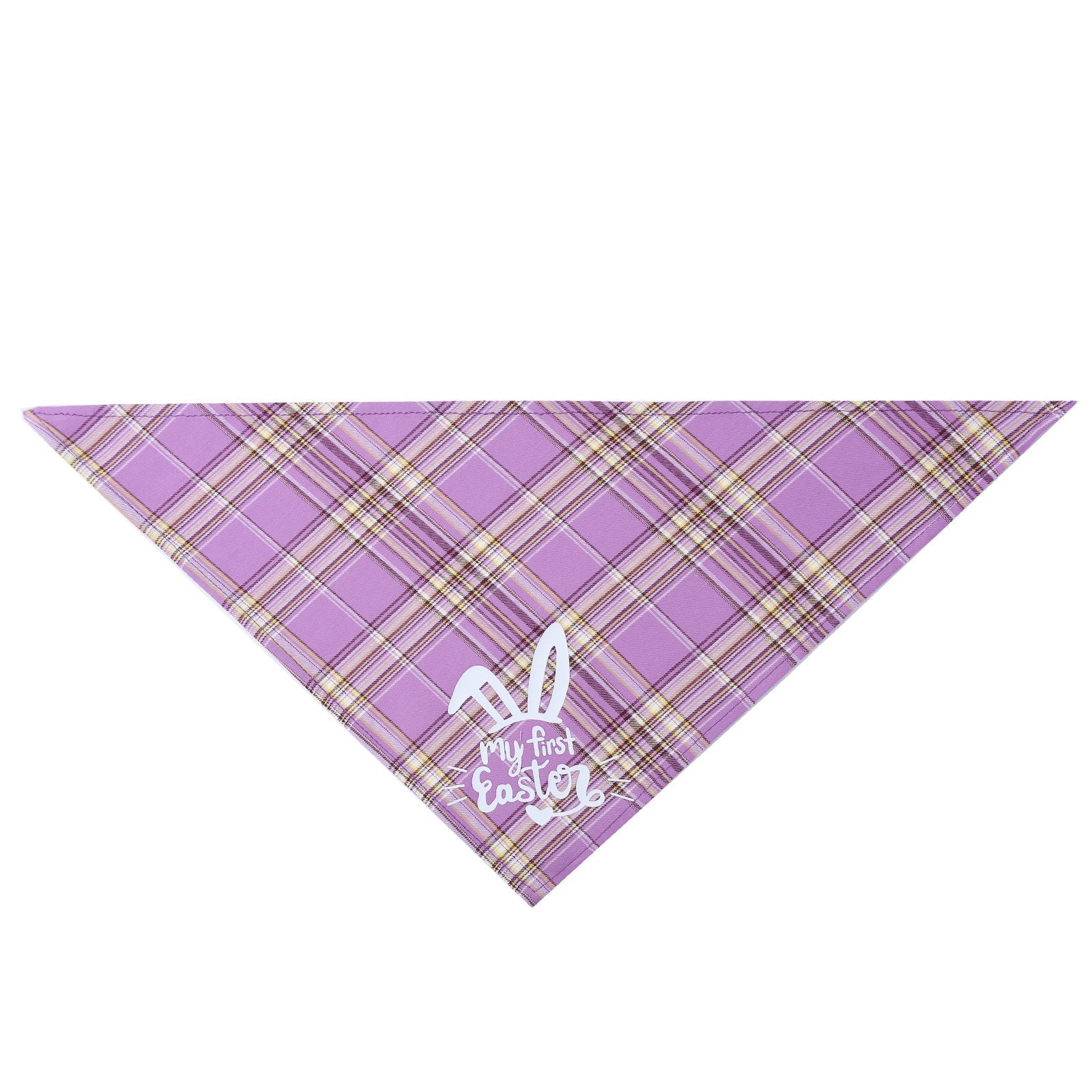 HKM-7892925 Easter Bunny Cotton Triangle Towel for Pets - Adjustable Neck Size 20-42cm