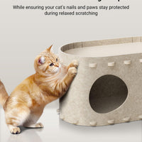 HKM-7893821 Cozy Enclosed Cat Bed Cave with Scratch-Resistant Design and Foldable Tunnel for Indoor Cats