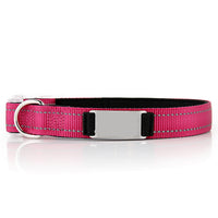 HKM-7894333 Customized Reflective Nylon Dog Collar with Neoprene Padding and Stainless Steel Tag