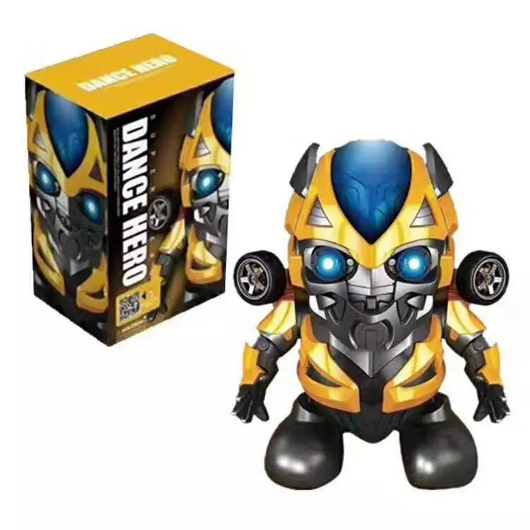 HKM-789523 Dancing Robot Toy with Light and Music for Kids, Interactive Educational Action Figure in Yellow Bee Design
