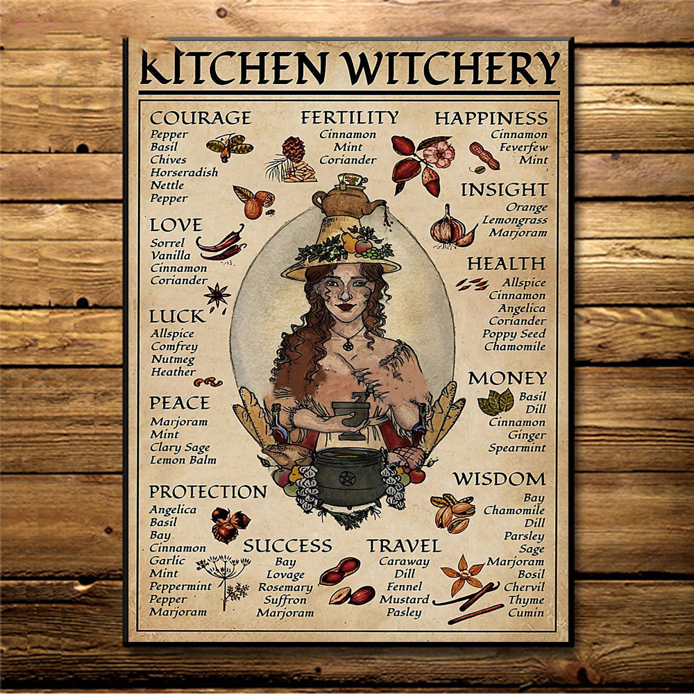 HKM-789523 Nordic-Inspired Witchcraft Canvas Wall Art - Decorative Painting Without Frame