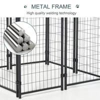 HKM-7895997 Outdoor Dog Kennel with Roof - Spacious 32 sq. ft Secure Activity Area for Large Dogs, Rust-Resistant Construction