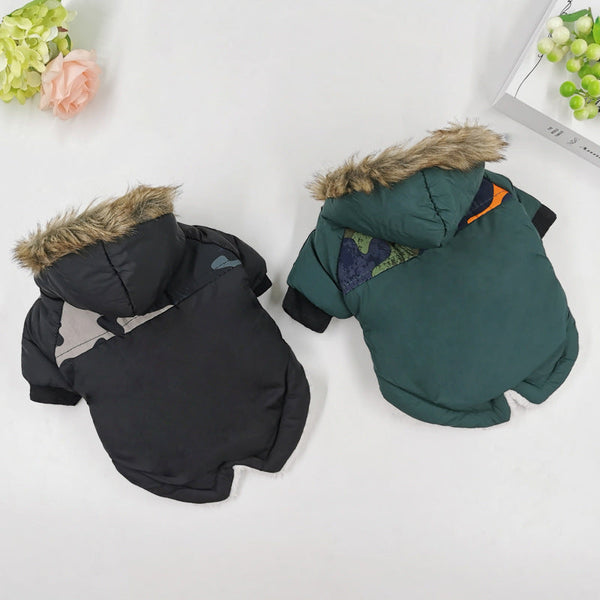 HKM-7896765 Winter Warm Cotton Dog Coat Jacket for Pets - Thickened, Plush, Waterproof and Breathable