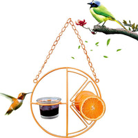 HKM-789779 Outdoor Orange Hummingbird Feeder and Water Station for Birds