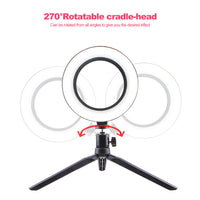 HKM-789907 Universal LED Ring Light with Bluetooth Remote and Tripod, 26cm Fill Light for Desktop Live Streaming