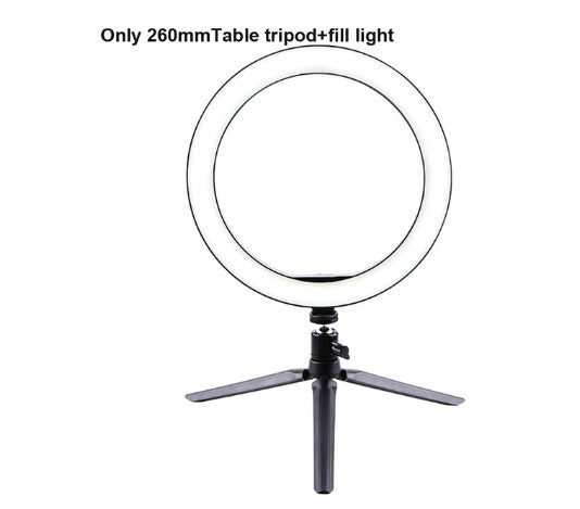 HKM-789907 Universal LED Ring Light with Bluetooth Remote and Tripod, 26cm Fill Light for Desktop Live Streaming