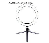 HKM-789907 Universal LED Ring Light with Bluetooth Remote and Tripod, 26cm Fill Light for Desktop Live Streaming