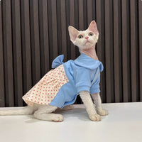 HKM-7899709 Polka Dot Bow Skirt for Hairless Cats in Multiple Sizes