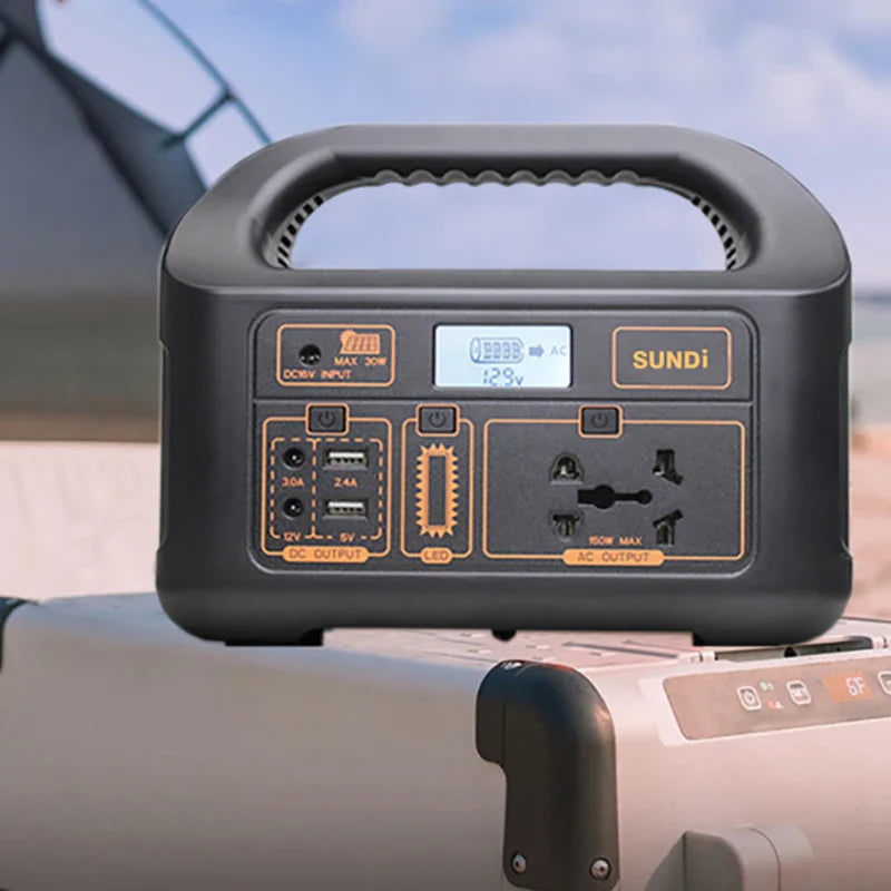 HKM-790035 150W Portable Solar Power Station with Dual AC Outputs for Outdoor Emergency Use