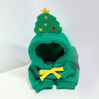 HKM-7900477 Santa Claus and Christmas Tree Warm Pullover Hoodie for Cats and Dogs