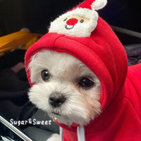 HKM-7900477 Santa Claus and Christmas Tree Warm Pullover Hoodie for Cats and Dogs