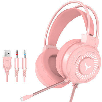 HKM-790163 Wired 7.1 Channel Gaming Headphones with Noise-Cancelling Microphone for PC and Notebook