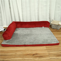 HKM-7902141 Corduroy Pet Sofa Bed with Non-Slip Base and High-Density Sponge Padding for Comfortable Resting