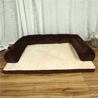 HKM-7902141 Corduroy Pet Sofa Bed with Non-Slip Base and High-Density Sponge Padding for Comfortable Resting