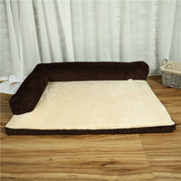 HKM-7902141 Corduroy Pet Sofa Bed with Non-Slip Base and High-Density Sponge Padding for Comfortable Resting