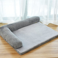 HKM-7902141 Corduroy Pet Sofa Bed with Non-Slip Base and High-Density Sponge Padding for Comfortable Resting