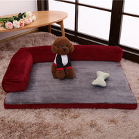 HKM-7902141 Corduroy Pet Sofa Bed with Non-Slip Base and High-Density Sponge Padding for Comfortable Resting