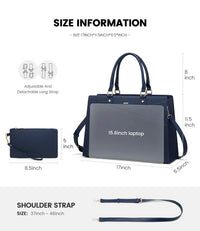 HKM-790227 Stylish Waterproof Laptop Tote Bag and Briefcase Set for Women - Perfect for Work, School, and Business Use