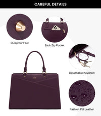 HKM-790227 Stylish Waterproof Laptop Tote Bag and Briefcase Set for Women - Perfect for Work, School, and Business Use