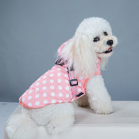 HKM-7902525 Cozy Polka-Dot Cotton-Padded Dog Vest in Pink and Blue with Plus Velvet Warmth