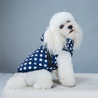 HKM-7902525 Cozy Polka-Dot Cotton-Padded Dog Vest in Pink and Blue with Plus Velvet Warmth