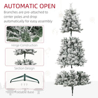 HKM-790291 7.5 ft Pre-Lit Artificial Christmas Tree with 500 Clear Lights & Snow Flocked Tips (Model D0100HRRA5TD0102HAY6ST)