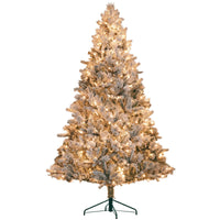 HKM-790291 7.5 ft Pre-Lit Artificial Christmas Tree with 500 Clear Lights & Snow Flocked Tips (Model D0100HRRA5TD0102HAY6ST)