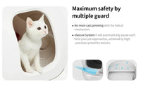 HKM-790291 Automatic Self-Cleaning Cat Litter Box with App Control, 7L Waste Capacity, White