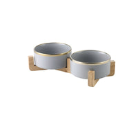 HKM-7904061 Elegant Ceramic Cat Bowl for Food and Water - 400 ML & 850 ML Capacity Available