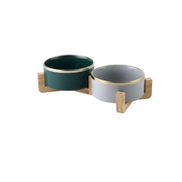 HKM-7904061 Elegant Ceramic Cat Bowl for Food and Water - 400 ML & 850 ML Capacity Available