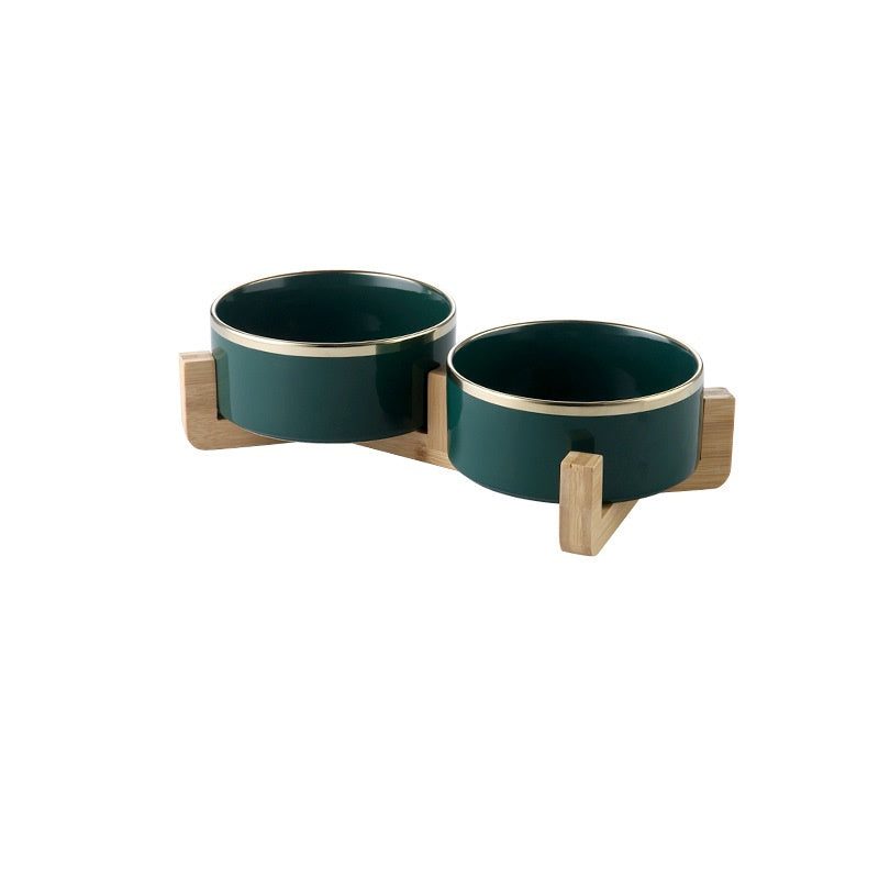 HKM-7904061 Elegant Ceramic Cat Bowl for Food and Water - 400 ML & 850 ML Capacity Available