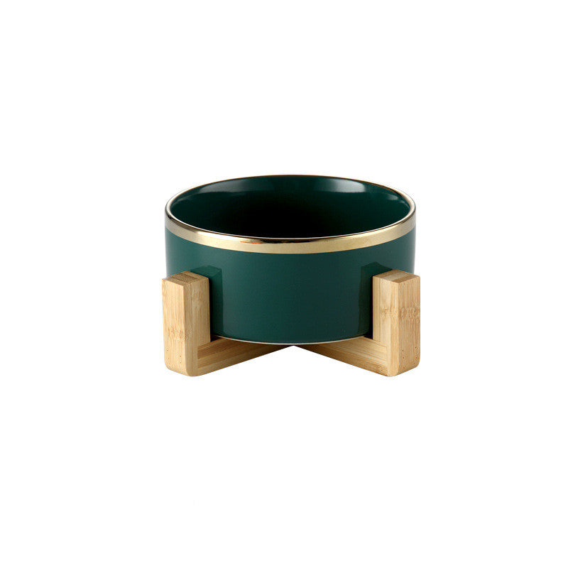 HKM-7904061 Elegant Ceramic Cat Bowl for Food and Water - 400 ML & 850 ML Capacity Available
