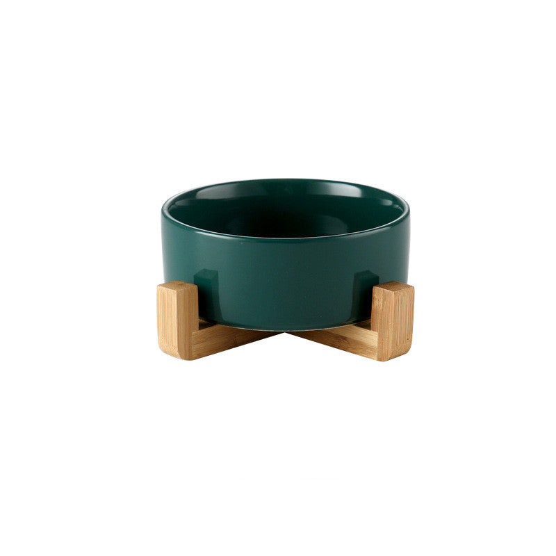 HKM-7904061 Elegant Ceramic Cat Bowl for Food and Water - 400 ML & 850 ML Capacity Available