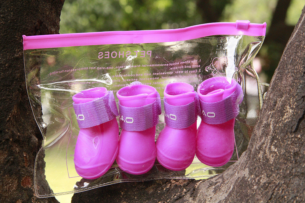 HKM-7904701 Adorable Candy Pet Rain Boots - Waterproof, Non-Slip, Warm, and Wear-Resistant for Dogs